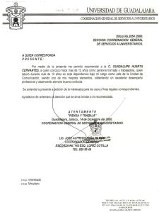 Recommendation Letter from University of Guadalajara